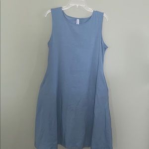 Blue sleeveless dress